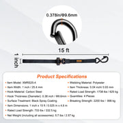Bild in Galerie-Viewer laden, SucceBuy 4pcs Trailer Ratchet Tie Down Straps with Padded Handles Hook Brake Binding Belt for Moving Securing Cargo Motorcycle

