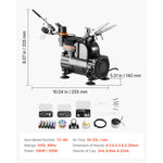 SucceBuy Airbrush Kit, Air Brush Kit with Air Compressor 3 Dual-Action Professional Airbrushes with 3 Tips for Cake Decorating