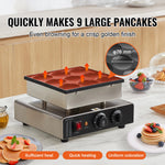 Amocart 9PCS Dutch Pancake Maker Dorayaki Baker Machine Commercial Electric Poffertjes Grill for Home Kitchen Snack Bar