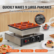 Bild in Galerie-Viewer laden, Amocart Dutch Pancake Maker 9PCS Diameter Dorayaki Baker Machine Commercial Electric Poffertjes Grill Non-stick Stainless Steel

