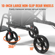 Charger l'image dans la visionneuse de galerie, Amocart 2 in 1 Rollator Walker &amp; Transport Chair for Seniors Folding Rolling Walker Wheelchair Combo &amp; Aluminum Mobility Walker
