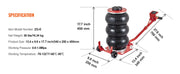 Charger l'image dans la visionneuse de galerie, Amocart Pneumatic Jack 3 Ton/5 Ton Triple Bag Air Jack Quick Lift Heavy Duty Car Repair Jacks Folding Rod Jacks with Two Wheels
