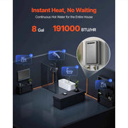 Load image into Gallery viewer, Gas Tankless Water Heater 5.3/ 8Gal Outdoor 191000 BTU Instant Hot Water Heater Smart Temperature Control Protections
