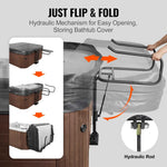 Amocart Hot Tub Cover Lift Spa Cover Lift, Hydraulic Height 33.1" - 41.3" Width 53.1" - 92.5" Adjustable Installed Underneath