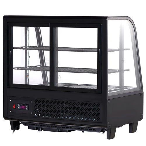 SucceBuy Refrigerated Display Case Countertop Pastry Display Case Lighting TURBO Cooling FrostFree AirCooling Rear Sliding Door