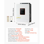 SucceBuy 3000W/4000W Hybrid Solar Inverter 24V DC to 230V AC Built-in Solar Controller Compatible with Lead Acid Lithium Battery