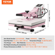 Charger l'image dans la visionneuse de galerie, Amocart Heat Press 15 X 15 In Heat Press Machine Slide Out Heat Transfer Machine Fast Even Heating 2-Layer Insulation Cotton
