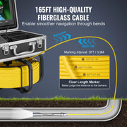 Charger l'image dans la visionneuse de galerie, Amocart Sewer Camera 165 ft/50 m Self-Leveling Drain Inspection Camera with 9" 1080P HD Screen and 512Hz Locator for Duct Pipe
