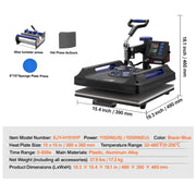Load image into Gallery viewer, SucceBuy Heat Press Machine Heat Transfer Machine 30oz Tumbler Press 360° Swing Away Digital T-Shirt Pressing Coating
