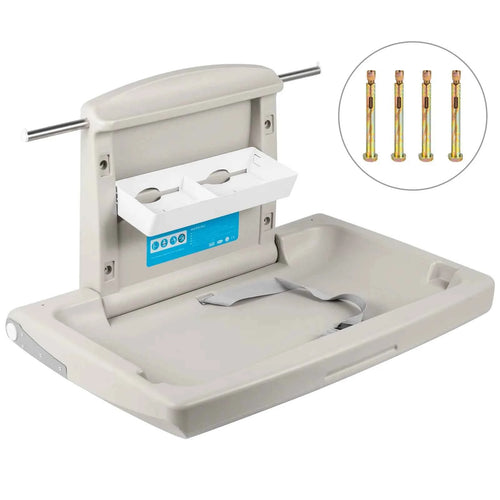 Amocart Baby Changing Station Commercial Wall Mount Baby Diaper Changing Table Fold Down Vertical Restroom Baby Changing Table