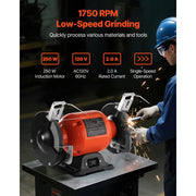 Charger l'image dans la visionneuse de galerie, Amocart Bench Grinder Single Speed Bench Grinder 1750RPM Low-Speed Table Grinders with Induction Motor Adjustable Tool Rest
