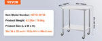 Amocart Stainless Steel Work Table 500 LBS Load Capacity w/4 Wheels 3 Adjustable Height Levels Heavy Duty Food Prep Worktable