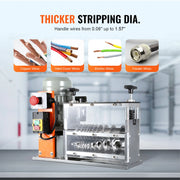 Charger l'image dans la visionneuse de galerie, Amocart Electric Wire Stripping Machine Cable Stripper Peeler 750W 1.5-32mm 10 Channels Acrylic+Aluminum Scrap Copper Recycling
