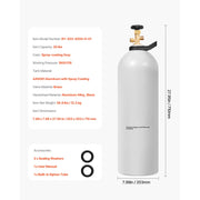 Load image into Gallery viewer, SucceBuy CO2 Tank 20 lbs New Aluminum Alloy Cylinder CO2 Air Tank with Light Spray Coating CGA320 Valve Purple Copper Siphon
