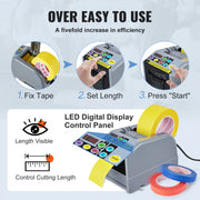 Charger l'image dans la visionneuse de galerie, SucceBuy ZCUT-9 Automatic Tape Cutting Machine Paper Slitting Dispenser 6-60mm Adhesive Electric Tape Cutter for Product Package
