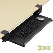 Charger l'image dans la visionneuse de galerie, Amocart 26.8in Under Desk Keyboard Tray Slide in/out Ergonomic Universal Keyboard Tray No-Drilling C-Clamps Easy to Install

