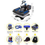Load image into Gallery viewer, Amocart 5/8in1 15x15"/12x15"Dual-tube Heating Insulation Cotton Heat Press Sublimation Machine 360°Swing Design for Tshirts Etc
