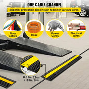Bild in Galerie-Viewer laden, Amocart Modular Rubber Speed Bump 1 Channel Driveway Cable Protector Ramp Wire Cover Cord Guard for Parking Lot Warehouses Use
