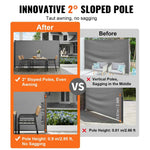 Amocart Retractable Side Awning Outdoor Privacy Polyester Water-proof Retractable Patio Screen UV 30+ Room Divider Wind Screen