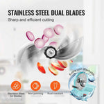 Amocart Manual Vegetable Fruit Slicer 0-0.5"/0-12mm Adjustable Commercial Slicer Machine Stainless Steel Blade Food Cutter