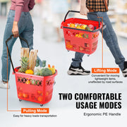 Charger l'image dans la visionneuse de galerie, Amocart 6PCS Shopping Baskets 39L Rolling Shopping Carts with Handles &amp; Wheels Portable  for Supermarkets Retail Stores Grocery
