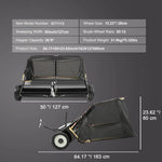 Amocart Large Lawn Sweeper, Tow Behind Design with Dump Rope for Easy Emptying