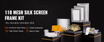 Amocart Screen Printing Kit 2/3 Pieces Aluminum Silk Screen Printing Frames 110 Count Mesh 5 Glitters and Screen Printing