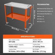 Bild in Galerie-Viewer laden, Amocart 18/20/24 Inch Foldable Welding Table Steel Table Top Auxiliary Welding Tool Flexible Height Portable Workbench for Work
