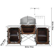 Charger l'image dans la visionneuse de galerie, 【Premium】Amocart Camping Outdoor Kitchen T le C inet Fold le Folding Cooking Storage Rack Aluminum Alloy Bracket for BBQ Picnic
