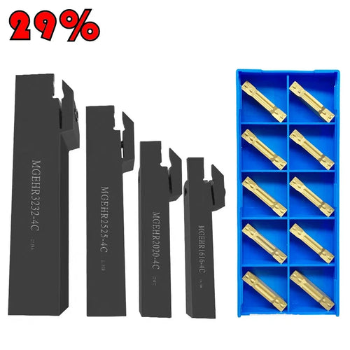 MGEHR1010 MGEHR1212 MGEHR1616 MGEHR2020 MGEHR2525 1.5 2 3 4 Grooving Tool Holder +10PCS MGMN150 MGMN200 Carbide Grooving inserts