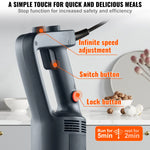Amocart Commercial Immersion Blender 500 Watt Heavy Duty Hand Mixer Variable Speed Kitchen Stick Mixer with 304 Stainless Steel