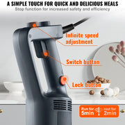 Charger l'image dans la visionneuse de galerie, Amocart Commercial Immersion Blender 500 Watt Heavy Duty Hand Mixer Variable Speed Kitchen Stick Mixer with 304 Stainless Steel
