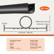 Charger l'image dans la visionneuse de galerie, Amocart 3m 4.8m 6m Garage Door Seals Bottom Rubber U Shape +O Ring Garage Door Weather Stripping Universal Weatherproof Rubber

