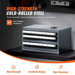 Amocart Steel Drill Dispenser Organizer Cabinet Storage Drill Bit Dispenser Cabinet Three-Drawer Drill Bit Organizer Cabinet