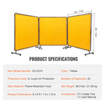 SucceBuy Welding Screen with Frame 6' x 6' 3 Flame-Resistant Vinyl Welding Protectionon 12 Swivel Wheels for Workshop Red/Green