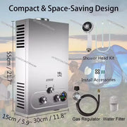 Load image into Gallery viewer, 6L-25L Tankless Gas Water Heater - Instant Heating System for Home &amp; Outdoor (LPG/NG Dual Fuel, Energy Saving Design）
