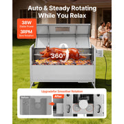 Charger l'image dans la visionneuse de galerie, Amocart 46/52 Inch Stainless Steel Rotisserie Grill Outdoor BBQ Pig Lamb Charcoal Spit Roaster Kit
