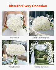 Bild in Galerie-Viewer laden, Amocart Artificial Flowers Real Looking White Silk Fake Hydrangea Bulk Faux Bridal Shower with Stem for DIY Wedding Bouquets
