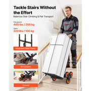 Charger l'image dans la visionneuse de galerie, Amocart 220LBS Stair Climbing Cart Folding Trolley Cart with Telescoping Handle &amp; Wheels Stair Climber Dolly for Home Warehouse
