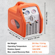 Charger l'image dans la visionneuse de galerie, Amocart 3/4 1HP Refrigerant Recovery Machine Portable AC Recovery Machine 60Hz Recovery Machine HVAC for Car Air Conditioning
