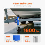 Amocart 10in Trailer Jack Sidewind Round with Handle Bolt-on 1600lbs Tongue Single Jockey Wheel for Boat RV Parts Accessories