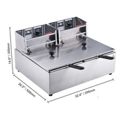 Charger l'image dans la visionneuse de galerie, Amocart  12L Electric Deep Fryer w/Dual Removable Tanks Commercial Countertop  Fryer for Chicken French Fries Frying Chips
