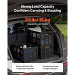 Amocart 45L 3PCS Plastic Collapsible Storage Bins Stackable Folding Storage Crates Space-Saving Containers for Home Organizing