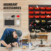 Charger l'image dans la visionneuse de galerie, Amocart 48pcs Parts Storage Bins Wall Mounted Garage Containers with Wall Panels Tool Organizer for Nuts Bolts Screws Nails
