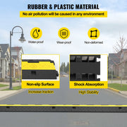 Bild in Galerie-Viewer laden, Amocart Cable Protector Ramp Wire Cable Cover Cord Guard 2 Channels Rubber + PVC 11000LBS Speed Bump Parking Driveway Traffic
