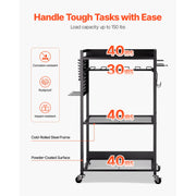 Charger l'image dans la visionneuse de galerie, Amocart 4-tier Rolling Tool Organizer Cart 150 lbs Garage Floor Stand Storage Cart on Wheels Drill Holder Rack for Workshop
