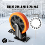 Bild in Galerie-Viewer laden, Amocart 2-6in PVC Furniture Caster Wheels Set of 4 Swivel Plate Casters with Security A/B Lock Non-Marking for Cart Workbench
