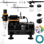 SucceBuy Professional Dual-Action Airbrush 120W Electric Spray Gun Air Brush Painting Set Art Nail Tattoo Makeup Model Sprayer