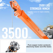Bild in Galerie-Viewer laden, for Factory Lifting Goods Amocart 1100lbs Electric Pickup Truck Crane W/ 3500lbs Electric Winch Bed Jib Crane Hoist 360° Swivel
