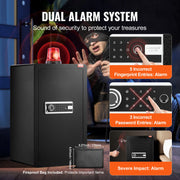 Load image into Gallery viewer, Amocart Single Door 4.0 cu.ft Safe Box w/ Key Lock Password &amp; Fingerprint Safe Lock Box with Fireproof Bag Key Rack &amp; LED Light

